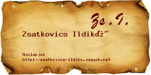 Zsatkovics Ildikó névjegykártya